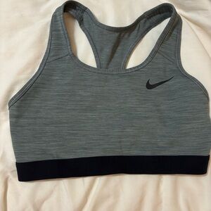 Nike Gray and Black Racerback Sports Bra
